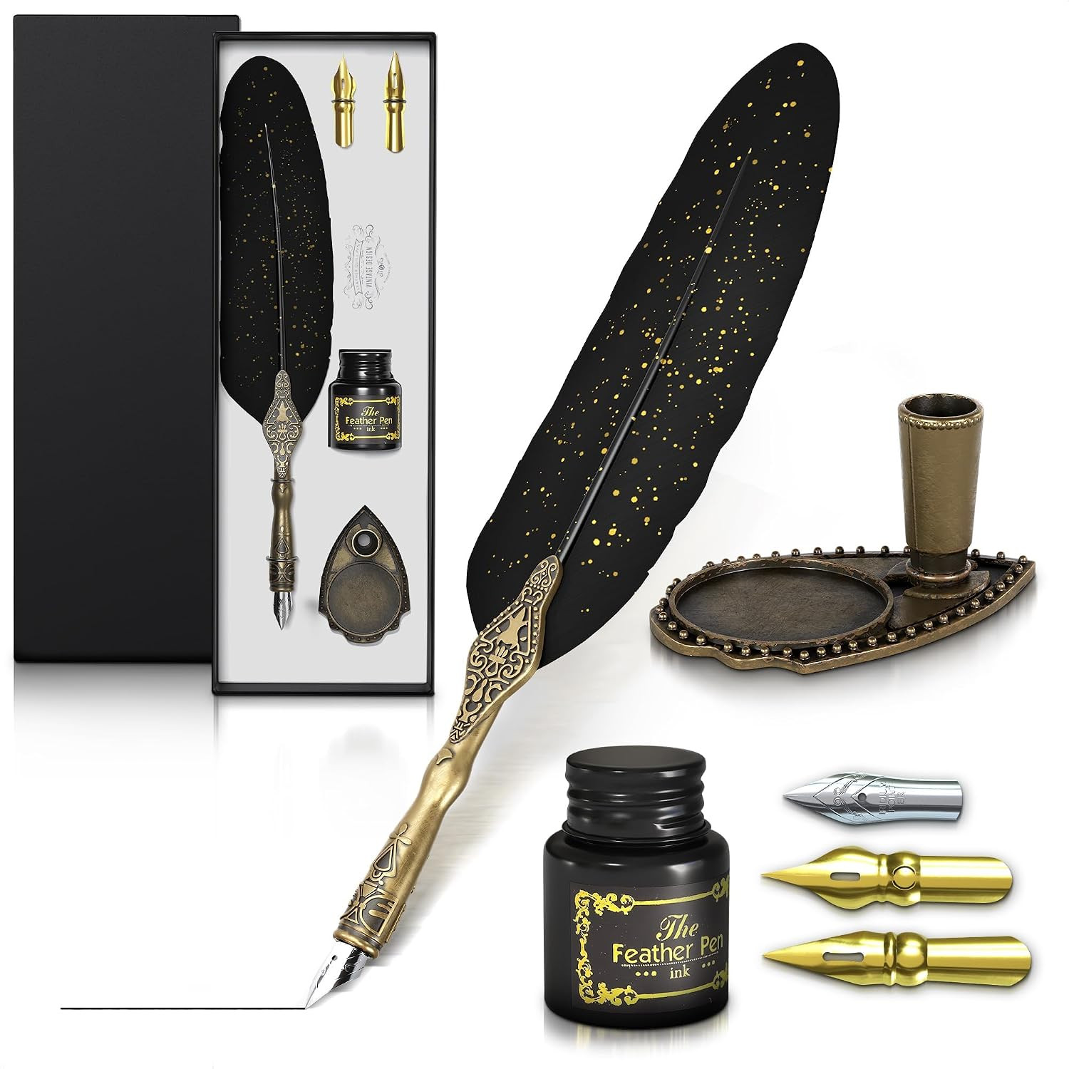 Feather Pen and Ink Set, 11.4\