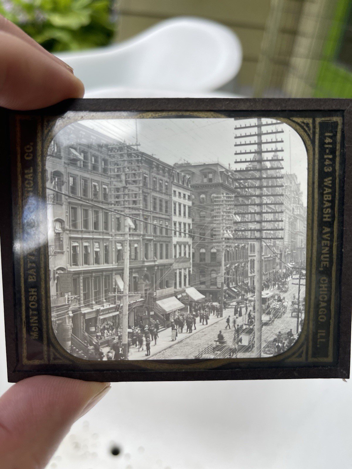 Vintage Photo NEW YORK CITY BROADWAY Magic Lantern Slide 1890s GILDED AGE