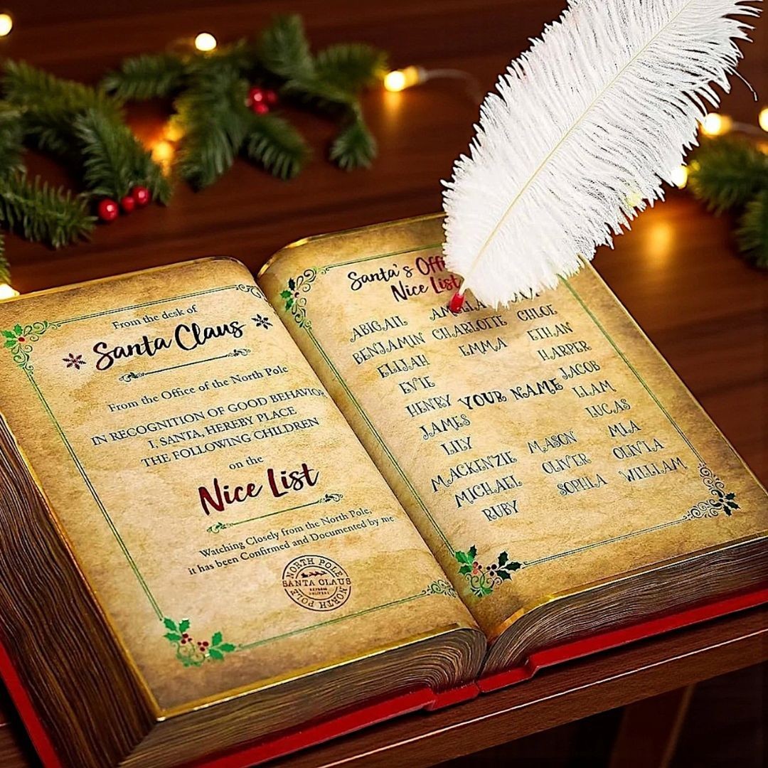 Animated Santa's Magic NICE LIST List Book Animatronic Tabletop Christmas Decor Animated Santa's Magic NICE LIST List Book Animatronic Tabletop Christmas Decor