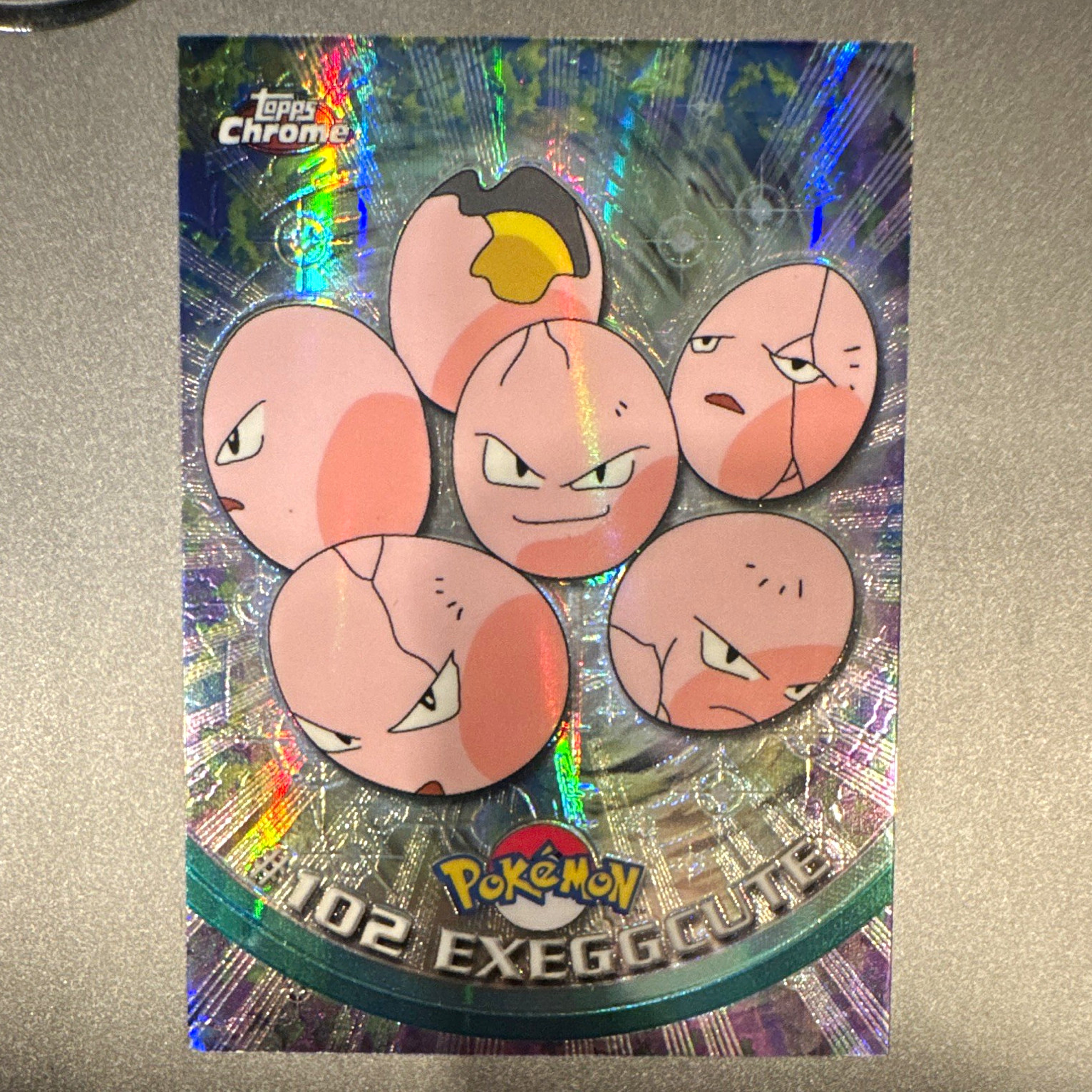 Topps Chrome Pokémon TV Animation Edition Exeggcute #102 Spectra-Chrome 1999