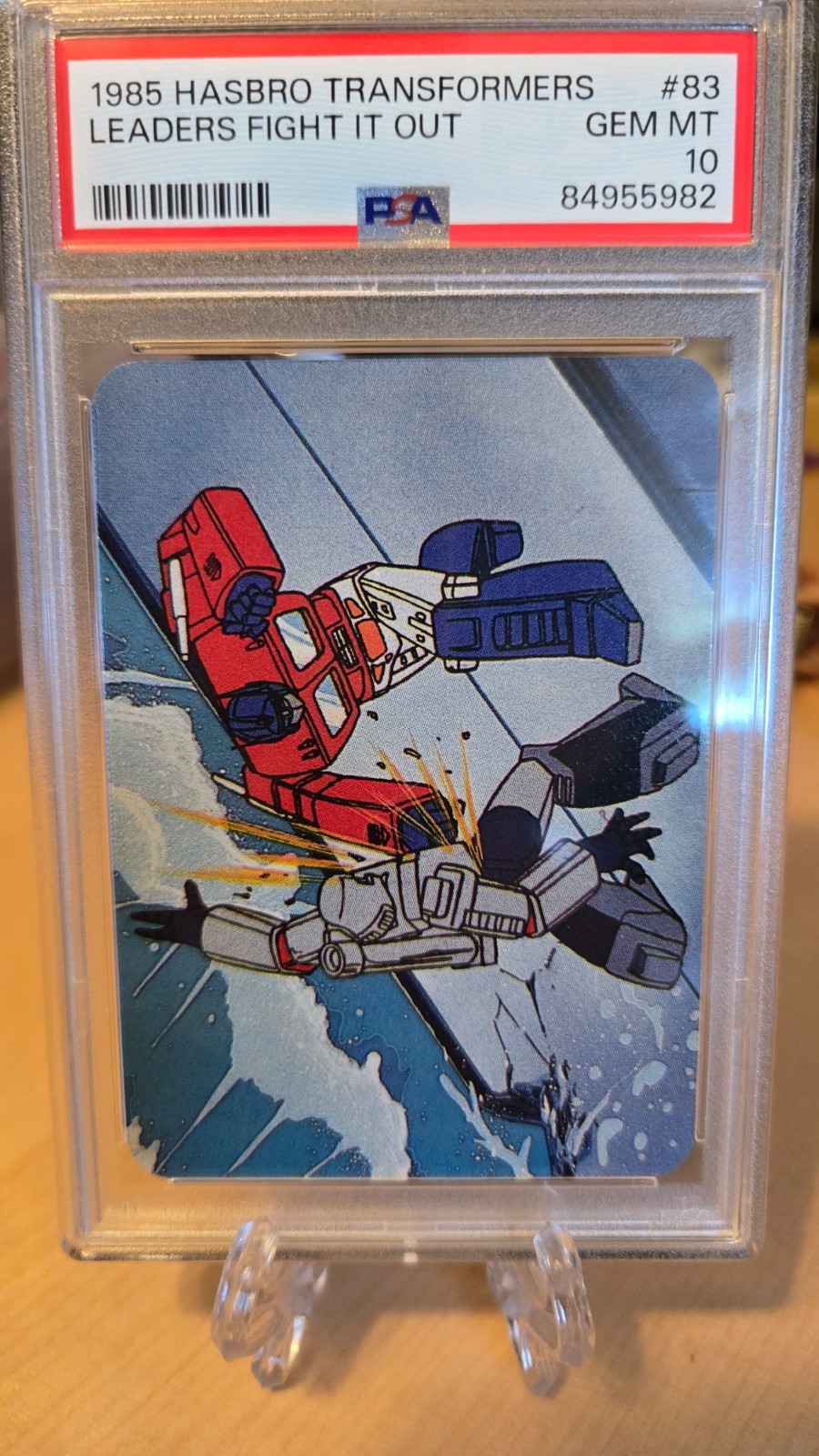 1985 Hasbro Transformers #83 Leaders Fight It Out PSA 10 MEGATRON OPTIMUS PRIME