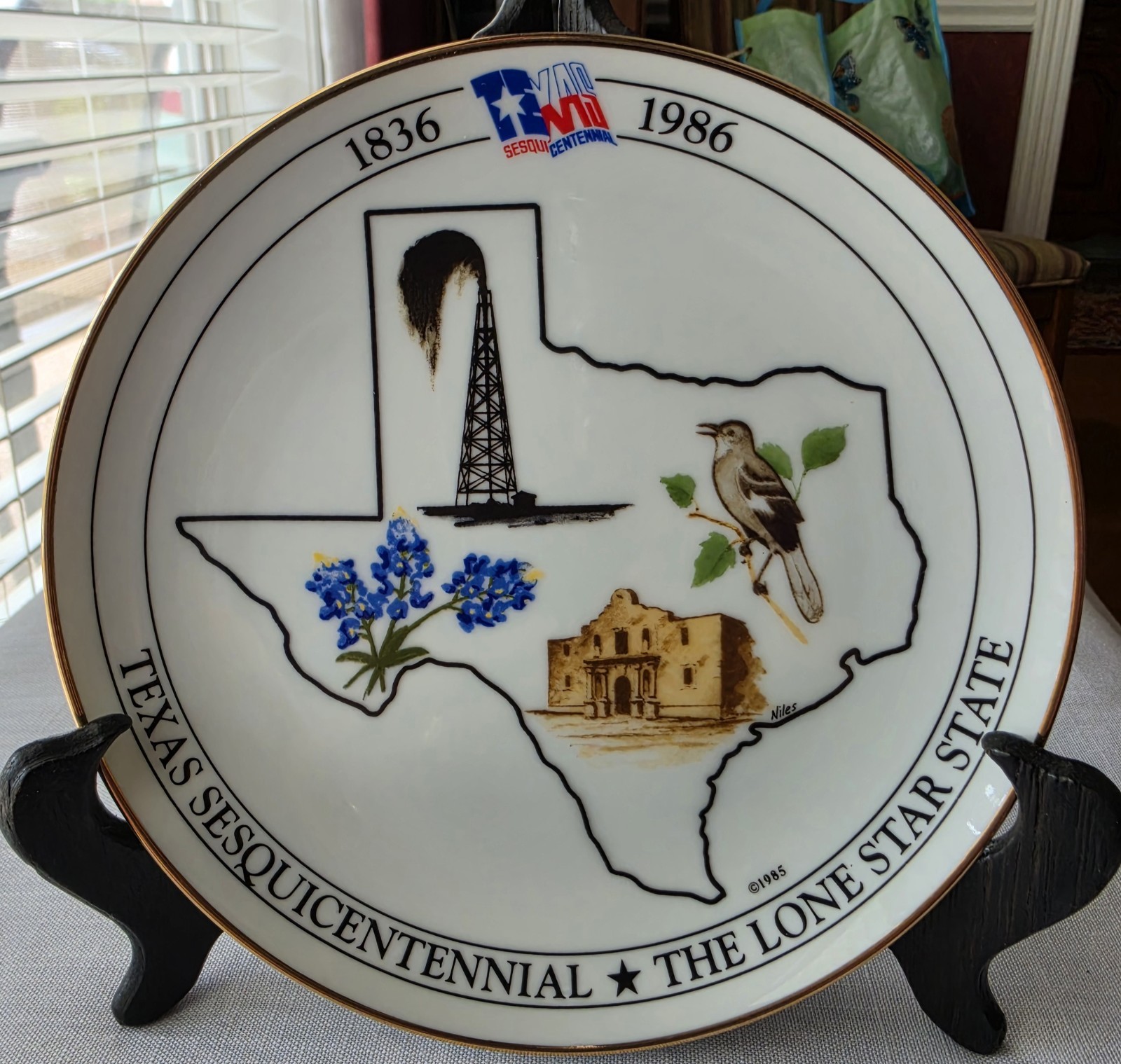 1986 Texas Sesquicentennial Commemorative Collector Plate Limited Edition
