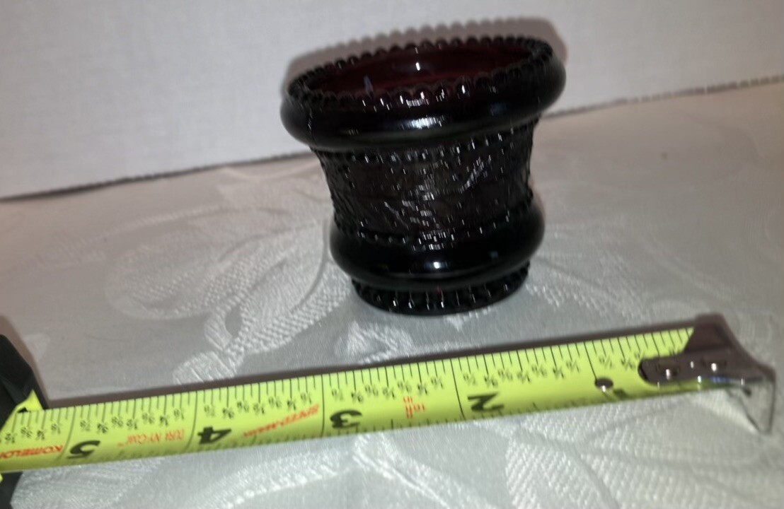 St. Clair dark amethyst glass Holly Band Toothpick Holder