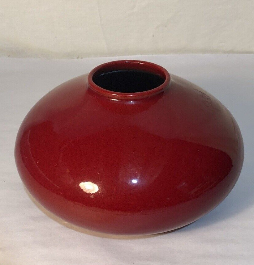 SCHEURICH AMANO RED TORPEDO/SQUAT VASE GERMAN  MID CENTURY