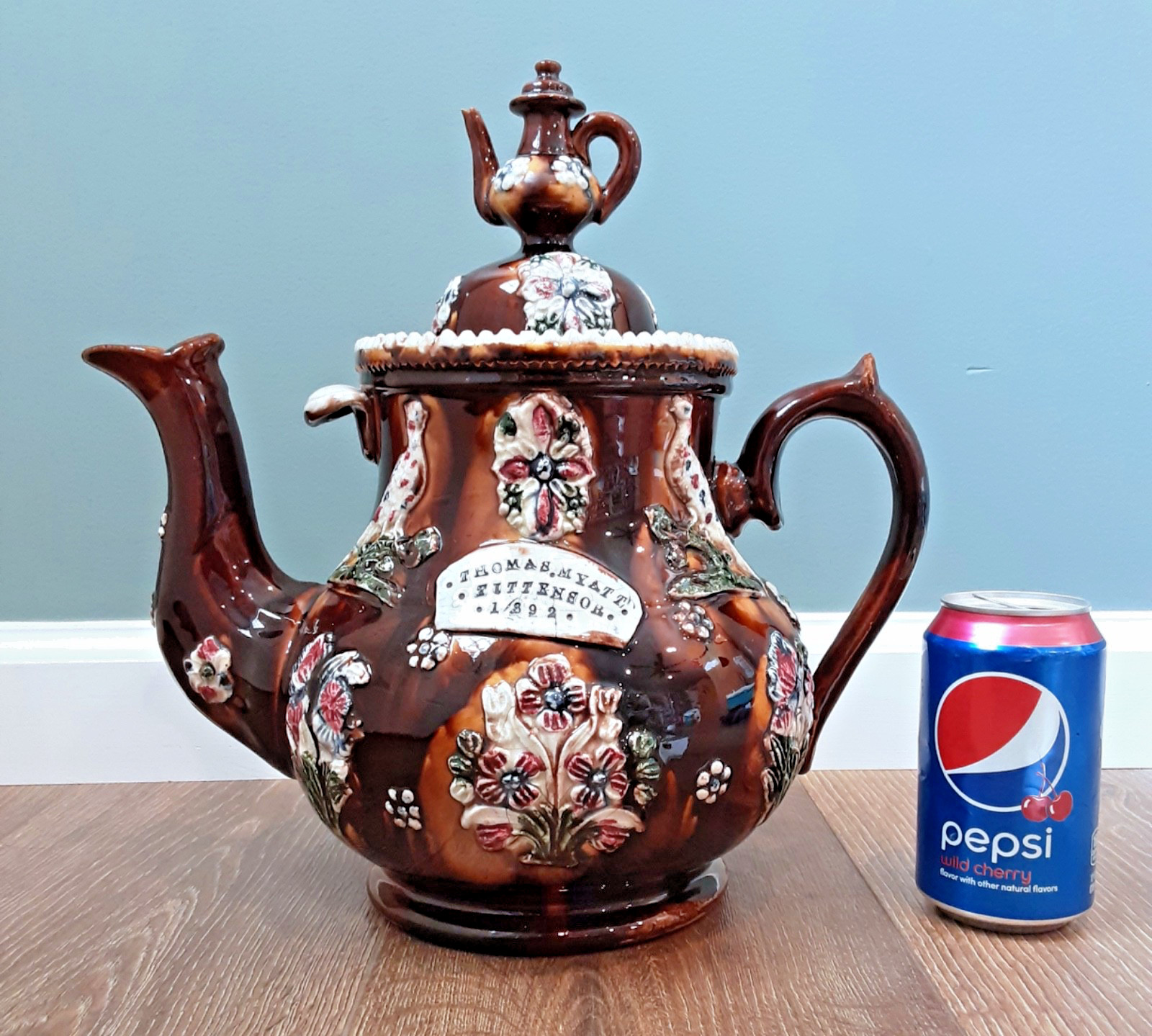 Antique c. 1892 Victorian MEASHAM Pottery Bargeware BIG 13\