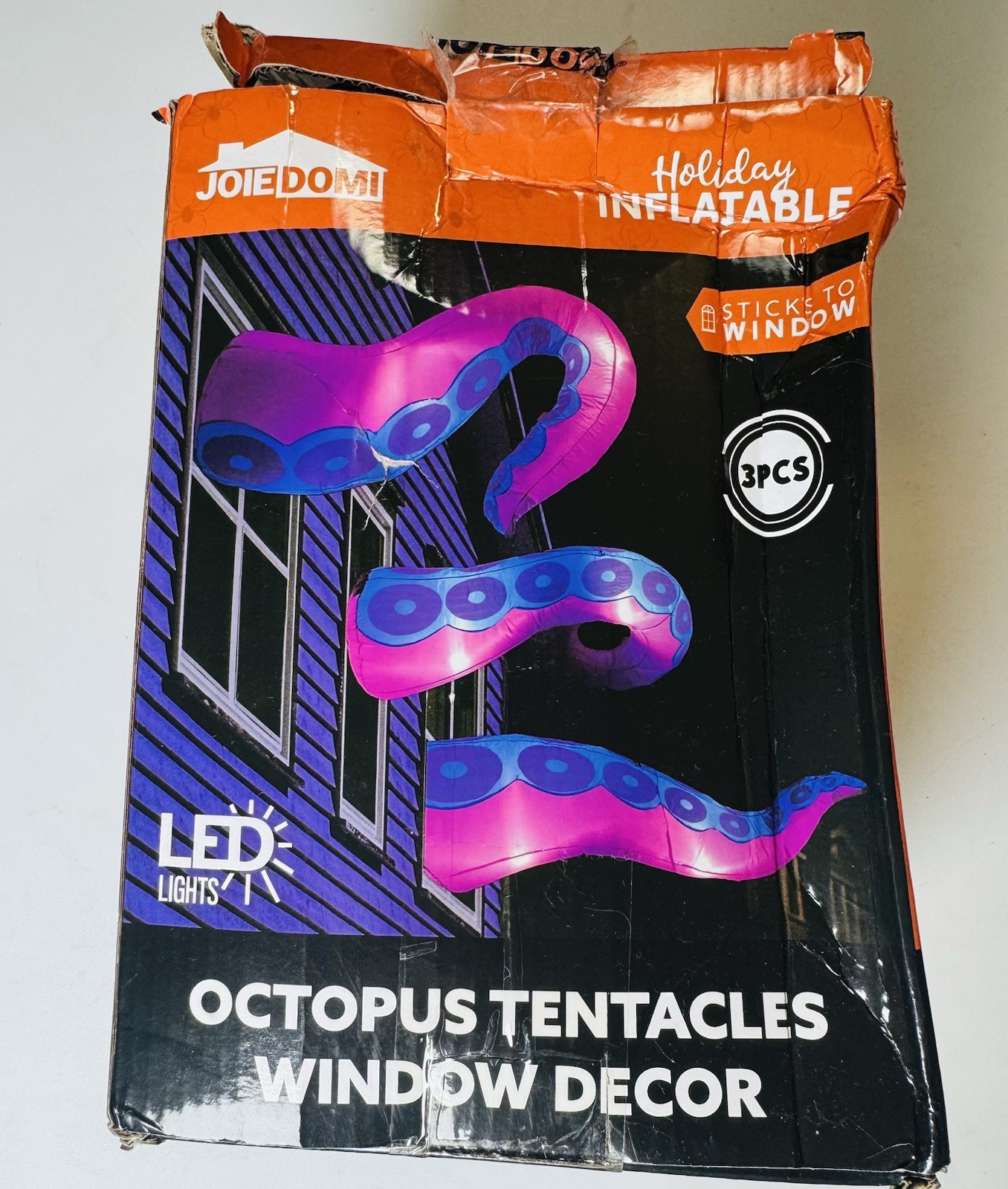 JOIEDOMI 3-Piece LED Inflatable Octopus Tentacles Window Halloween Decor JOIEDOMI 3-Piece LED Inflatable Octopus Tentacles Window Halloween Decor