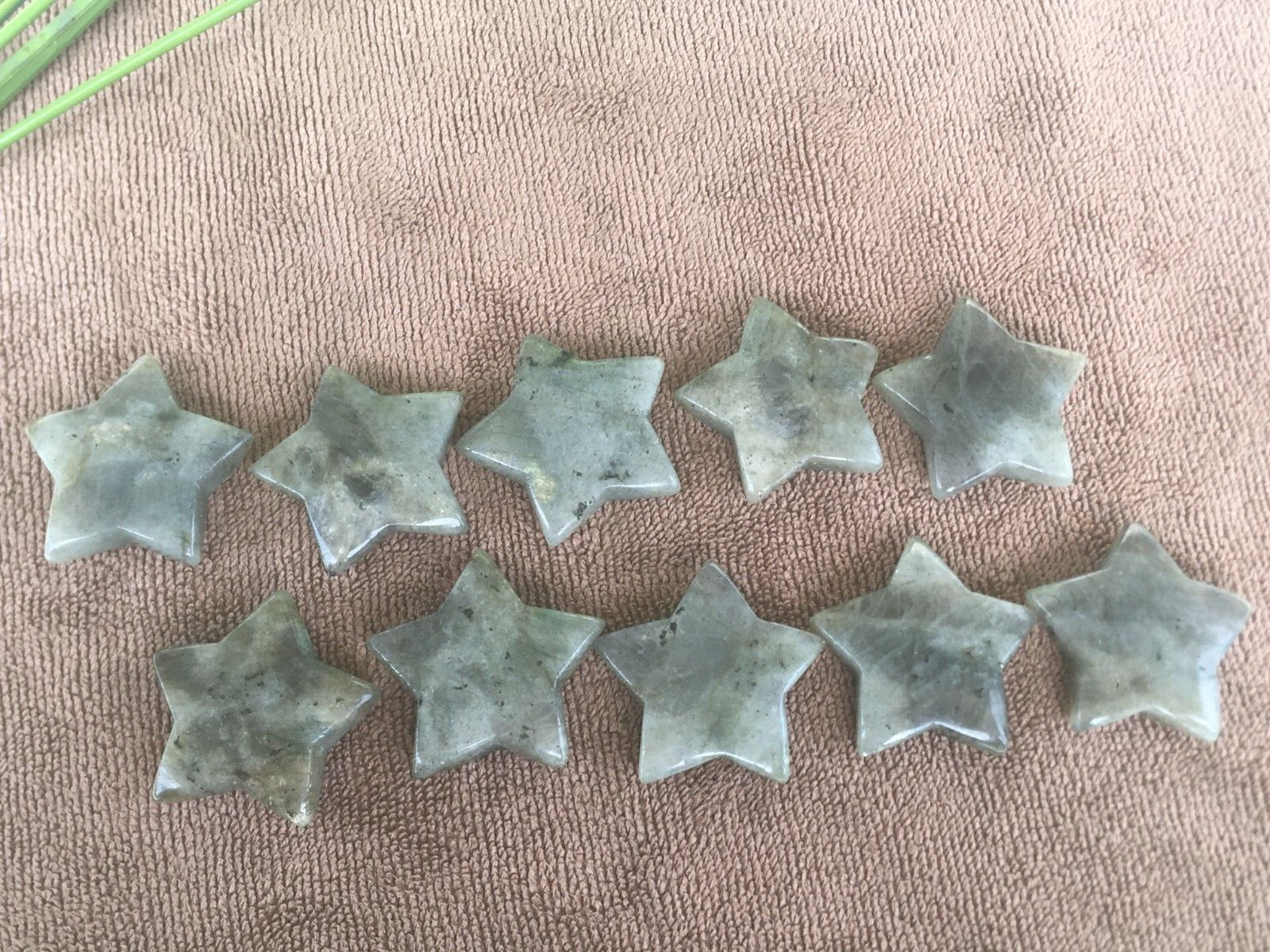 10pc Natural labradorite Quartz hand Carved pentagram crystal  healing