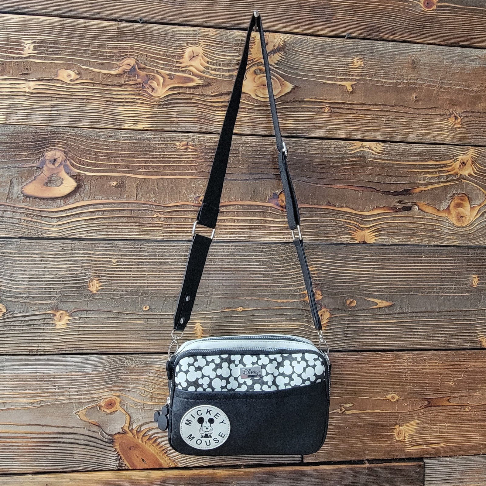 Disney Mickey Mouse Purse Black White Crossbody Bag Purse