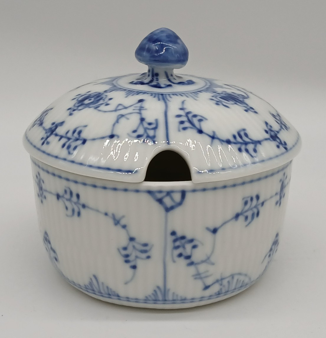 Royal Copenhagen Blue Fluted Plain Marmalade & Lid #1/2249, c. 1969-1974