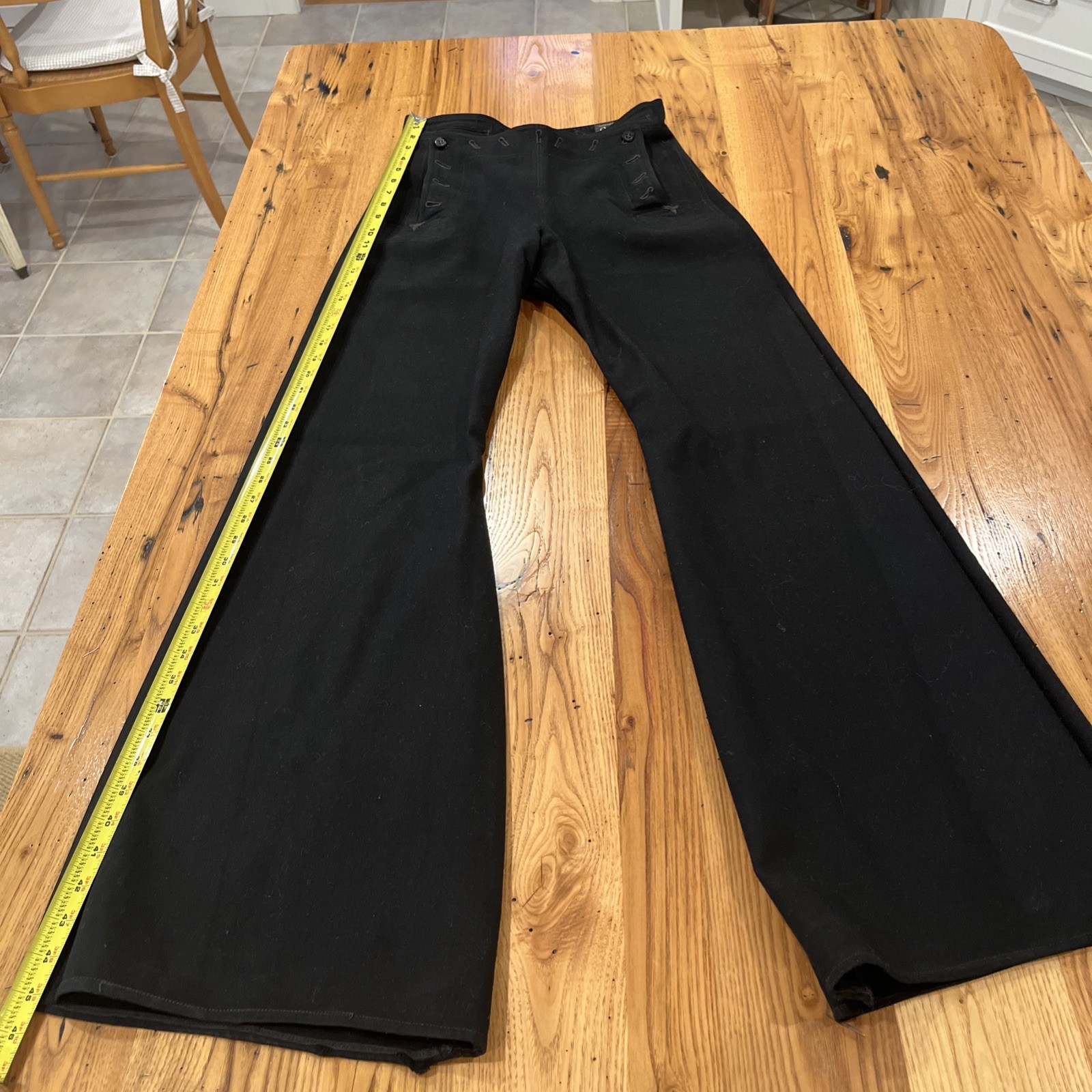 WWII 1940\'s Mens Black Wool Naval Trousers/Pants pre owned