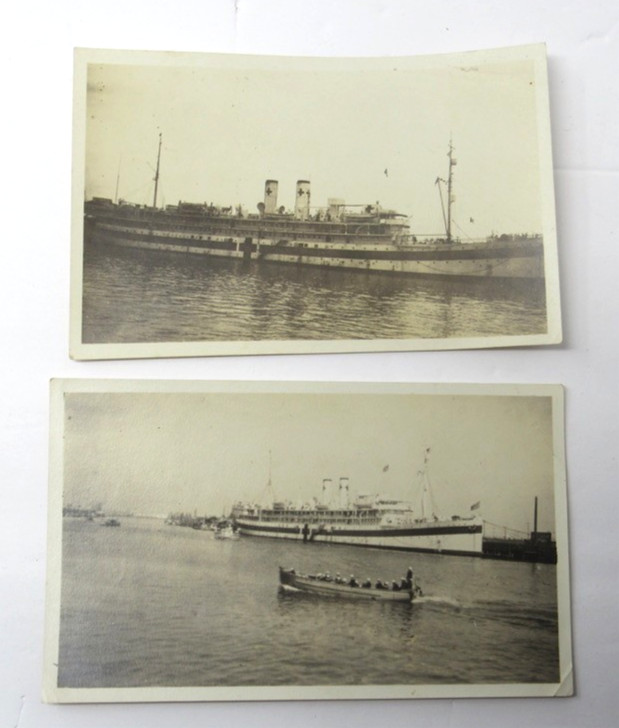 WWI USS Mercy (AH-4) U.S. Navy Hospital Ship Photograph c1918 ORIGINAL LOT (2)