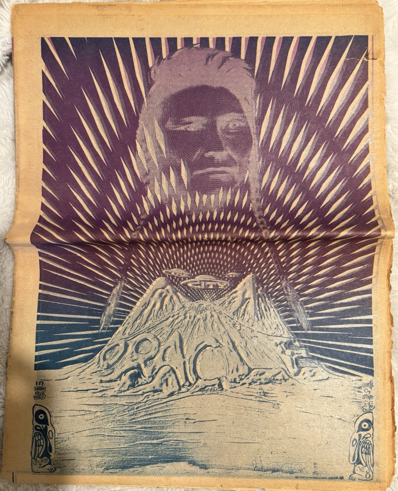 San Francisco Oracle Vol 1 No 8 1967 Native American Psychedelic Underground