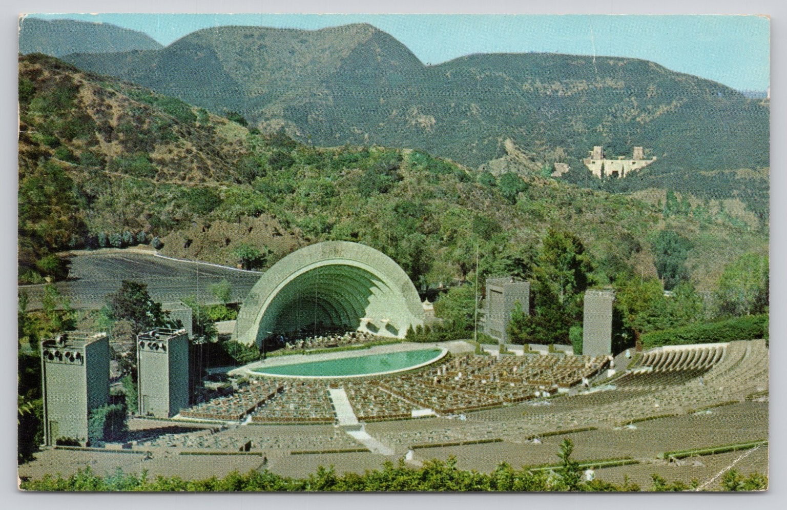 Hollywood Bowl CA Postcard 1960 Curteichcolor Vintage Los Angeles Amphitheater Hollywood Bowl CA Postcard 1960 Curteichcolor Vintage Los Angeles Amphitheater