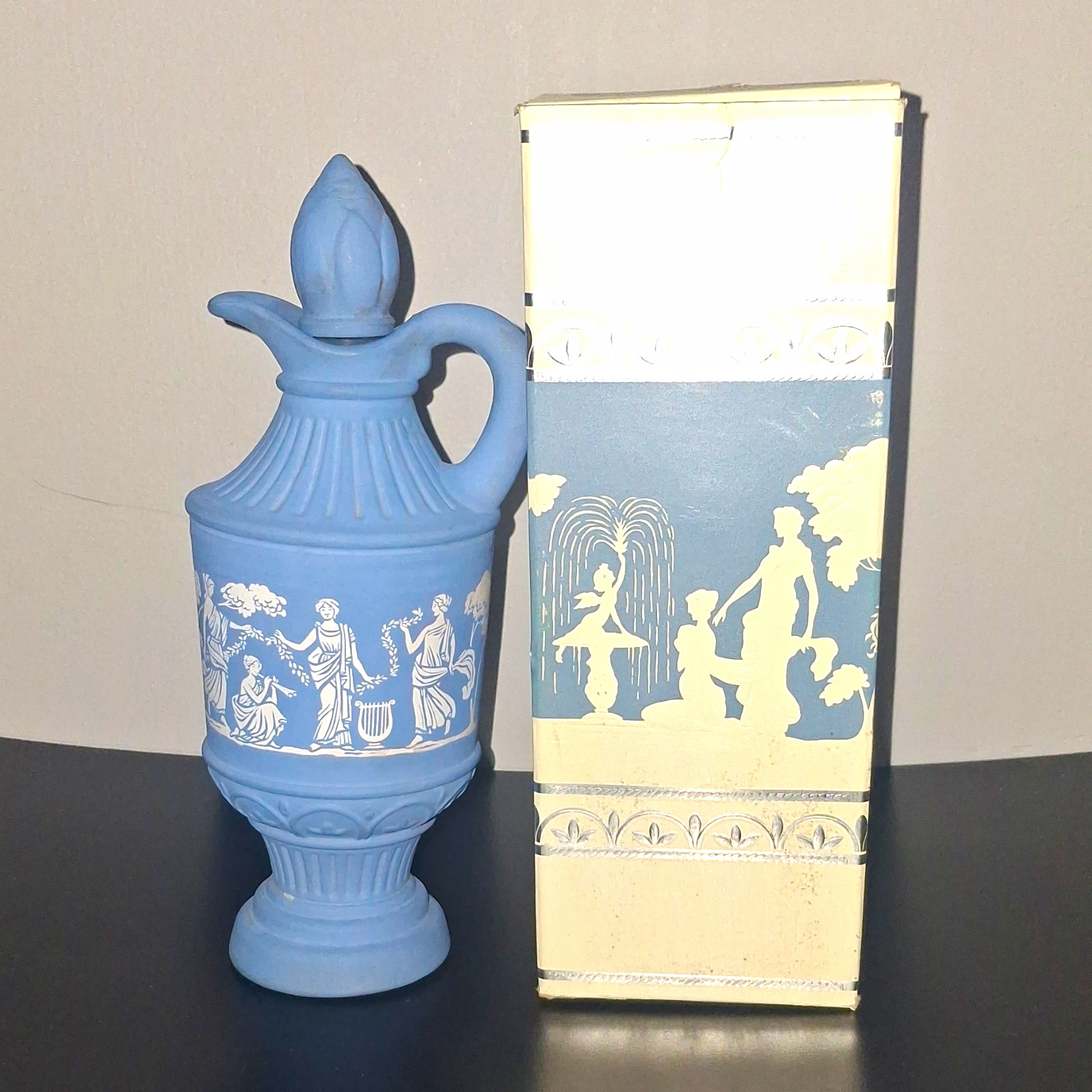 Vintage Avon Avonshire Skin So Soft Bath Oil Blue Decanter Bottle (Empty)