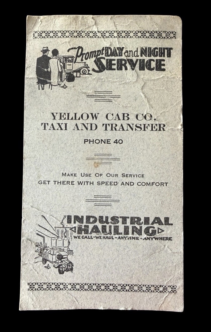 1930’s Yellow Cab Co. Taxi And Transfer Industrial Hauling Advertisement 1930’s Yellow Cab Co. Taxi And Transfer Industrial Hauling Advertisement