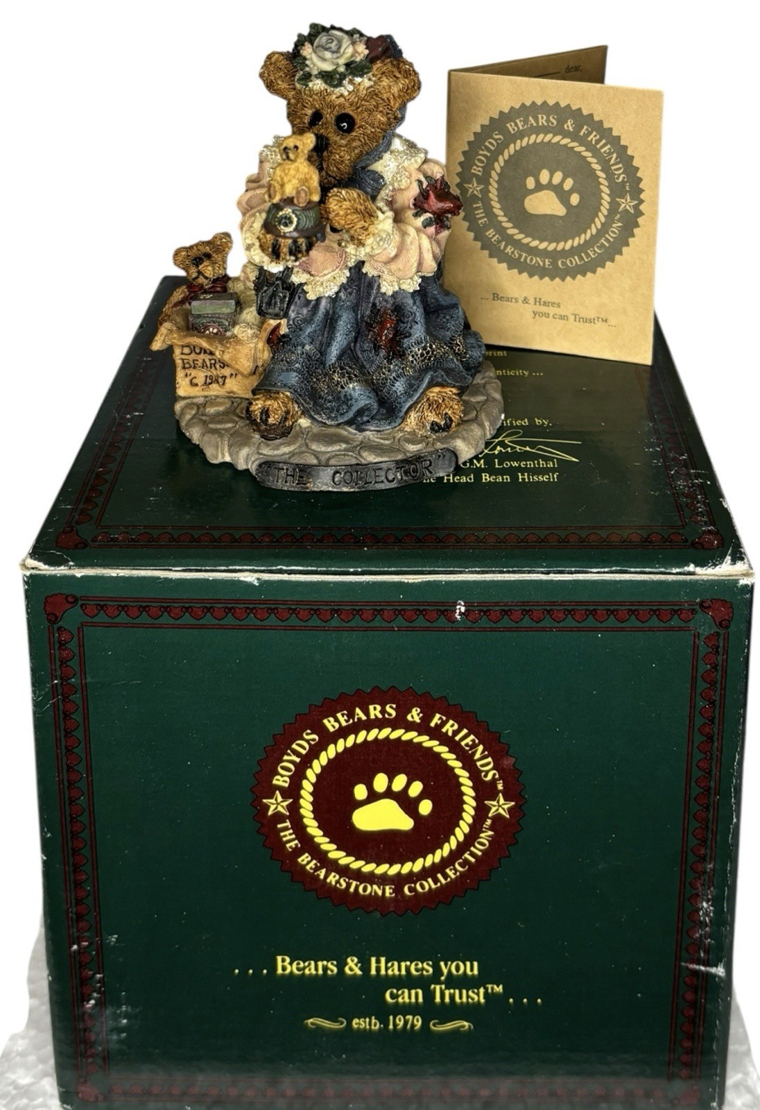 Boyds Bears Vintage The Collector 1997 Box and Certificate Included