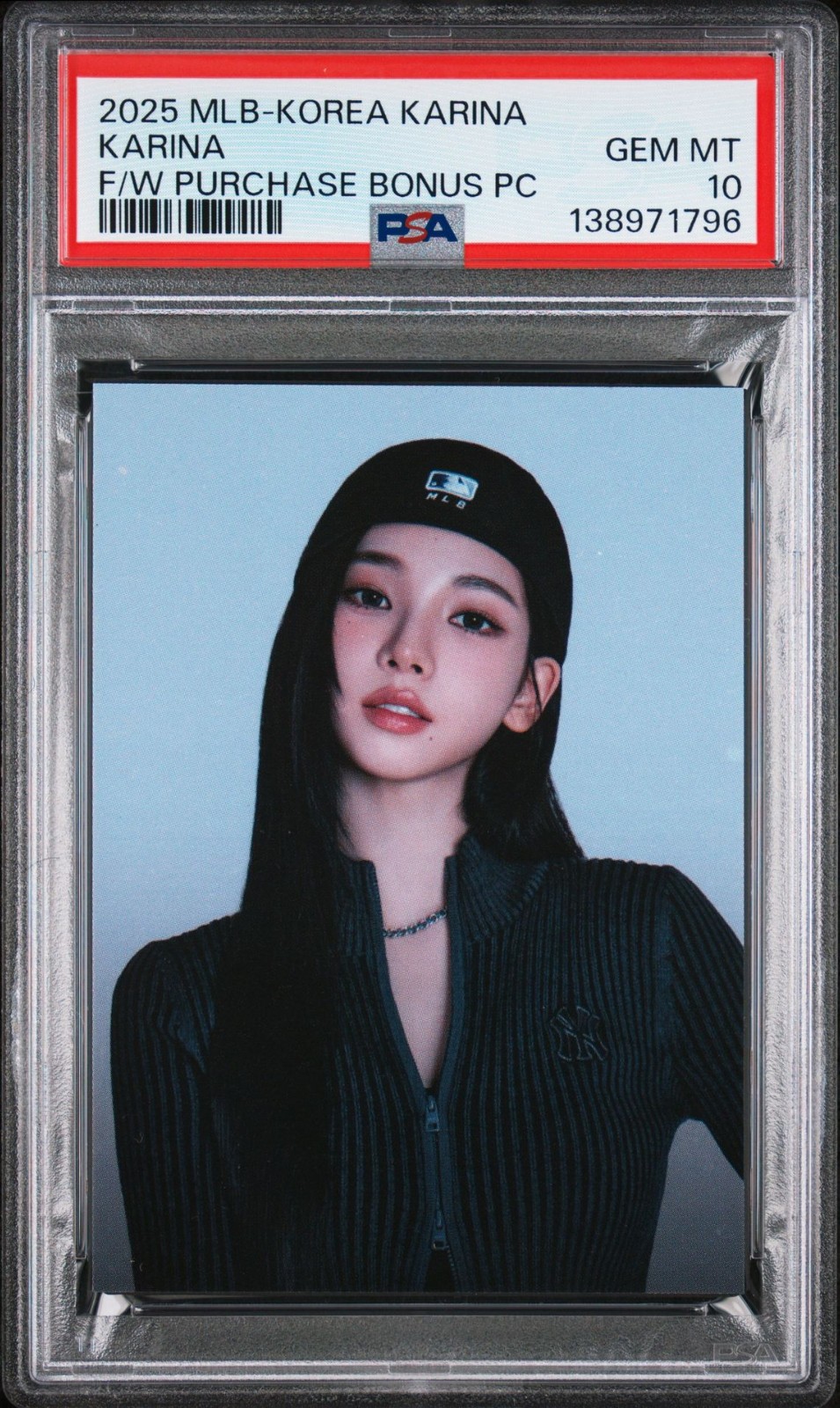 KARINA 2025 MLB-KOREA KARINA FALL/WINTER PURCHASE BONUS PHOTO GEM MINT PSA 10