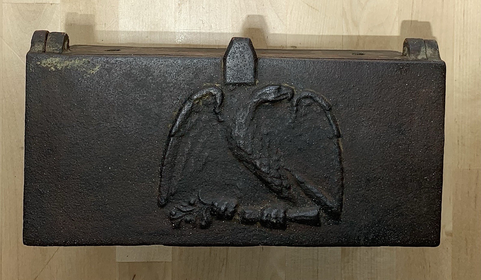 Antique CAST IRON EAGLE BOX MILITARY 19th Century