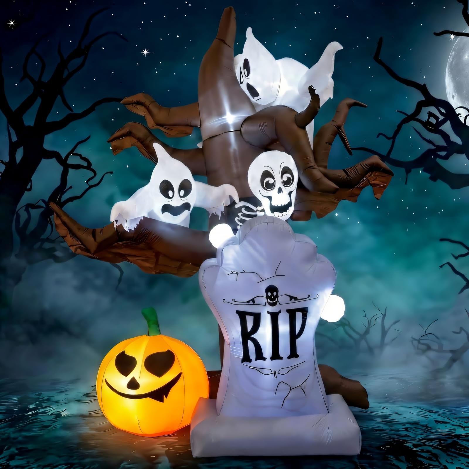 Iretg 8 ft Halloween Inflatable Scary Tree, 8FT Iretg 8 ft Halloween Inflatable Scary Tree, 8FT