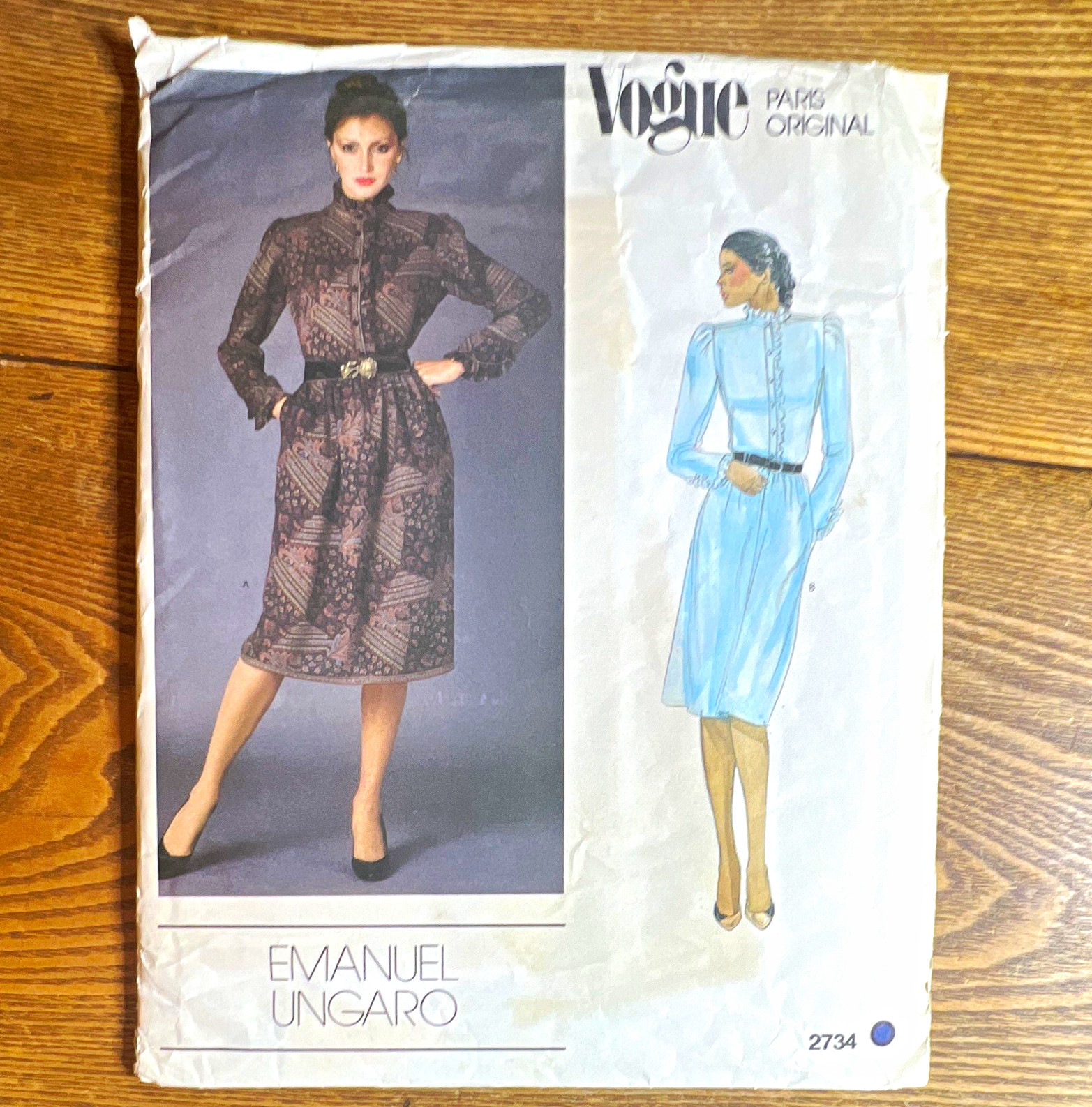 Vogue Vintage Original Paris Original 2734 Women’s Dress Sewing Pattern Size 10 Vogue Vintage Original Paris Original 2734 Women’s Dress Sewing Pattern Size 10