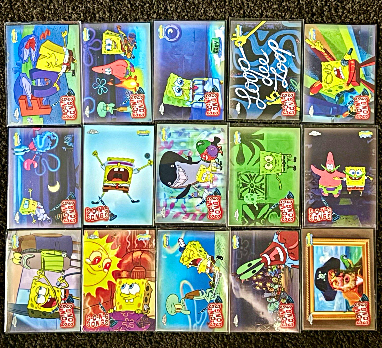 2025 Topps Chrome SpongeBob SquarePants F.U.N. Song Songs Cards 15-Card Lot