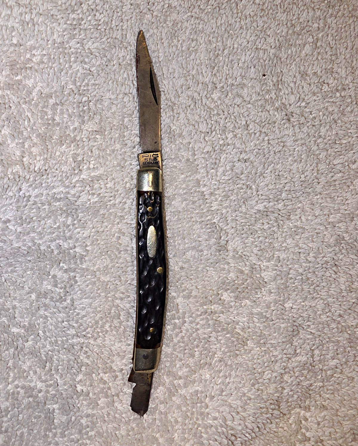 P.I.C. 556 German 2-Blade Pen Knife – Solingen Carbon Steel – Rock Solid Vintage