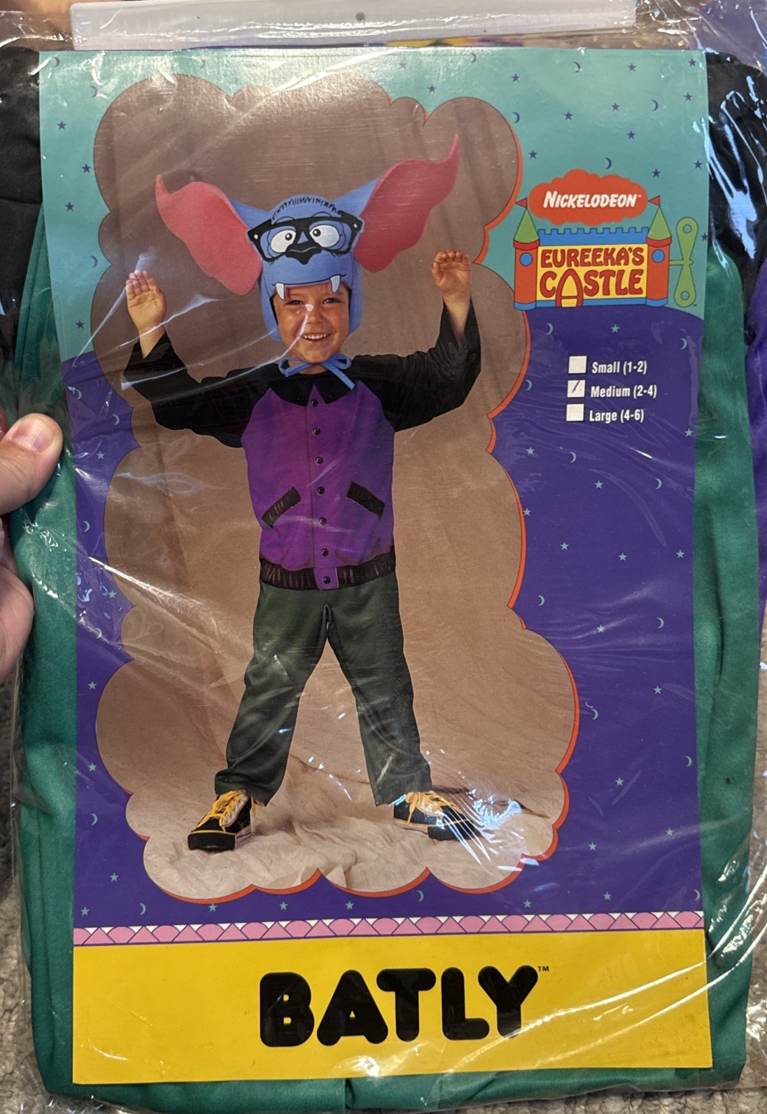 Vintage 1992 Nickelodeon Eureekas Castle Batly Halloween Costume M New READ