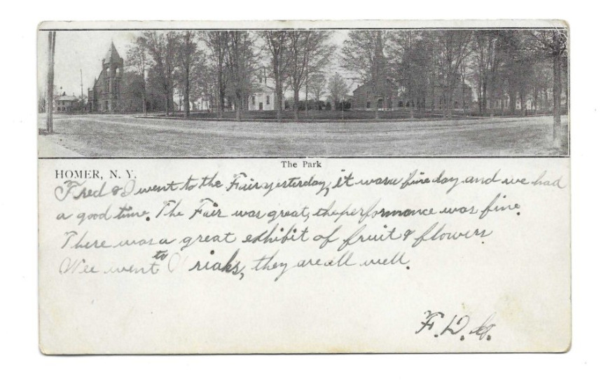 1906 Photo Postcard The Park Homer NY