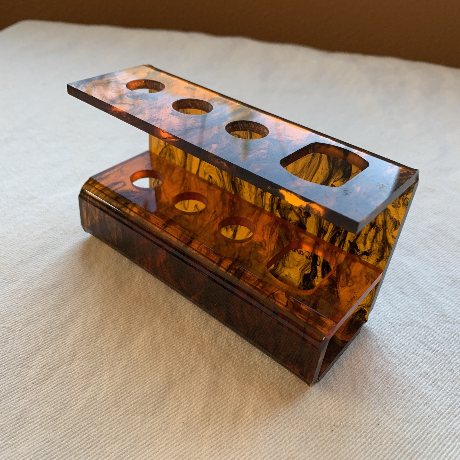 VTG Georges Briard Lucite Tortoise Shell Pattern Container