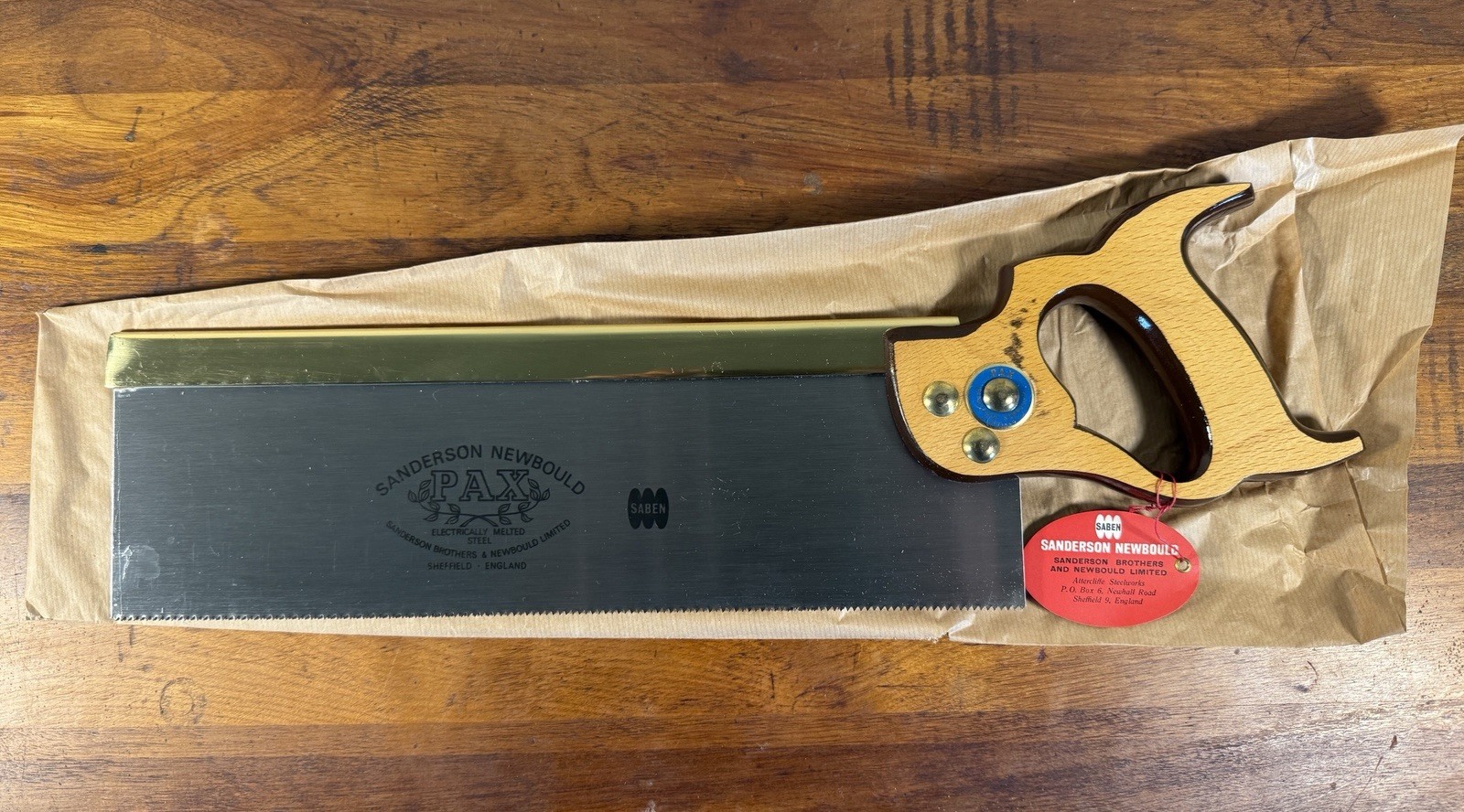 PAX 14” 11 TPI Tenon Saw NOS - Sheffield England