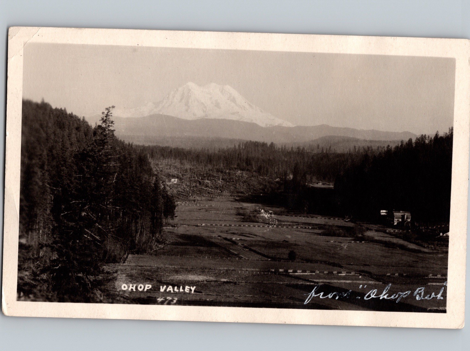 c1925 Birds Eye View Of Ohop Valley Pierce County Washington WA RPPC