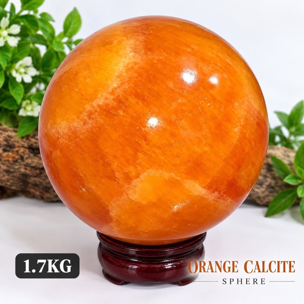Orange Calcite Sphere 1.5KG, Natural Polished Crystal Ball, Large Healing Stone Orange Calcite Sphere 1.5KG, Natural Polished Crystal Ball, Large Healing Stone