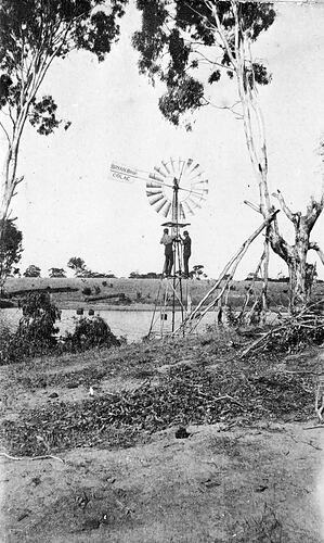 Casterton District, Victoria, 1920 Two men adjusting a Brown Brothers Old Photo Casterton District, Victoria, 1920 Two men adjusting a Brown Brothers Old Photo