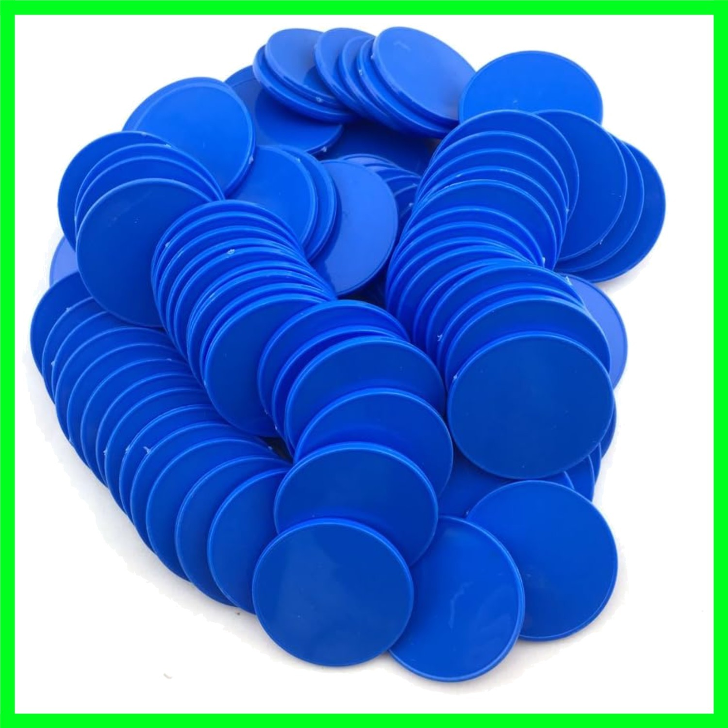 Durable 1.5-Inch Blue Poker Chips Set with Storage Box - 100 Pieces for Learning