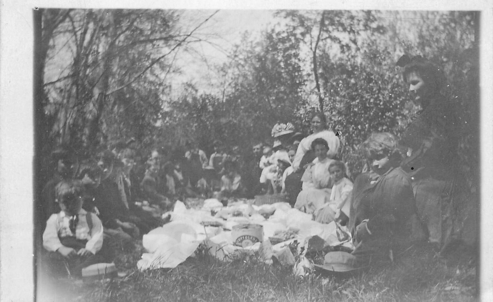 Postcard RPPC California Etna Mills Picnic Group 1909 23-7134