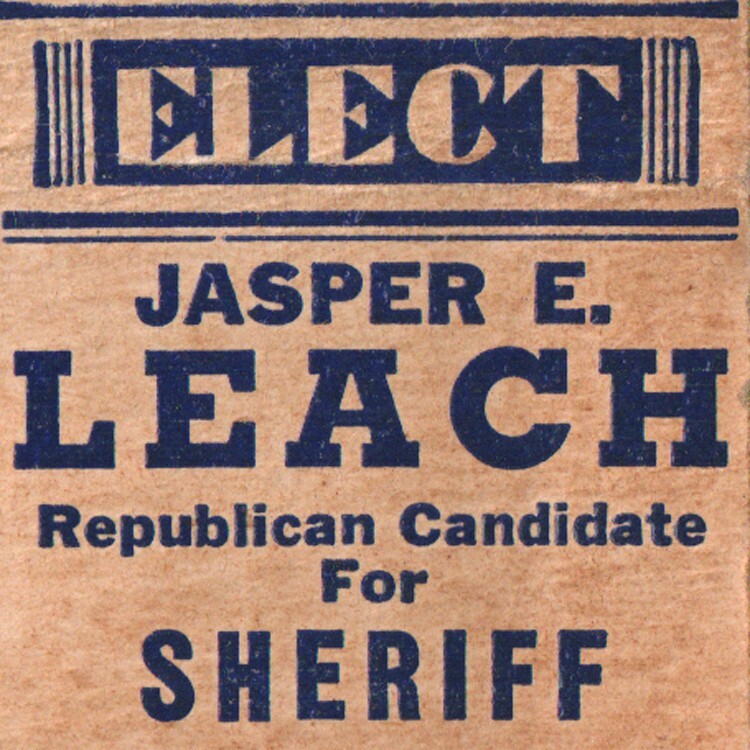 1940 Jasper E Leach Wood County Sheriff West Virginia Republican Party Vote