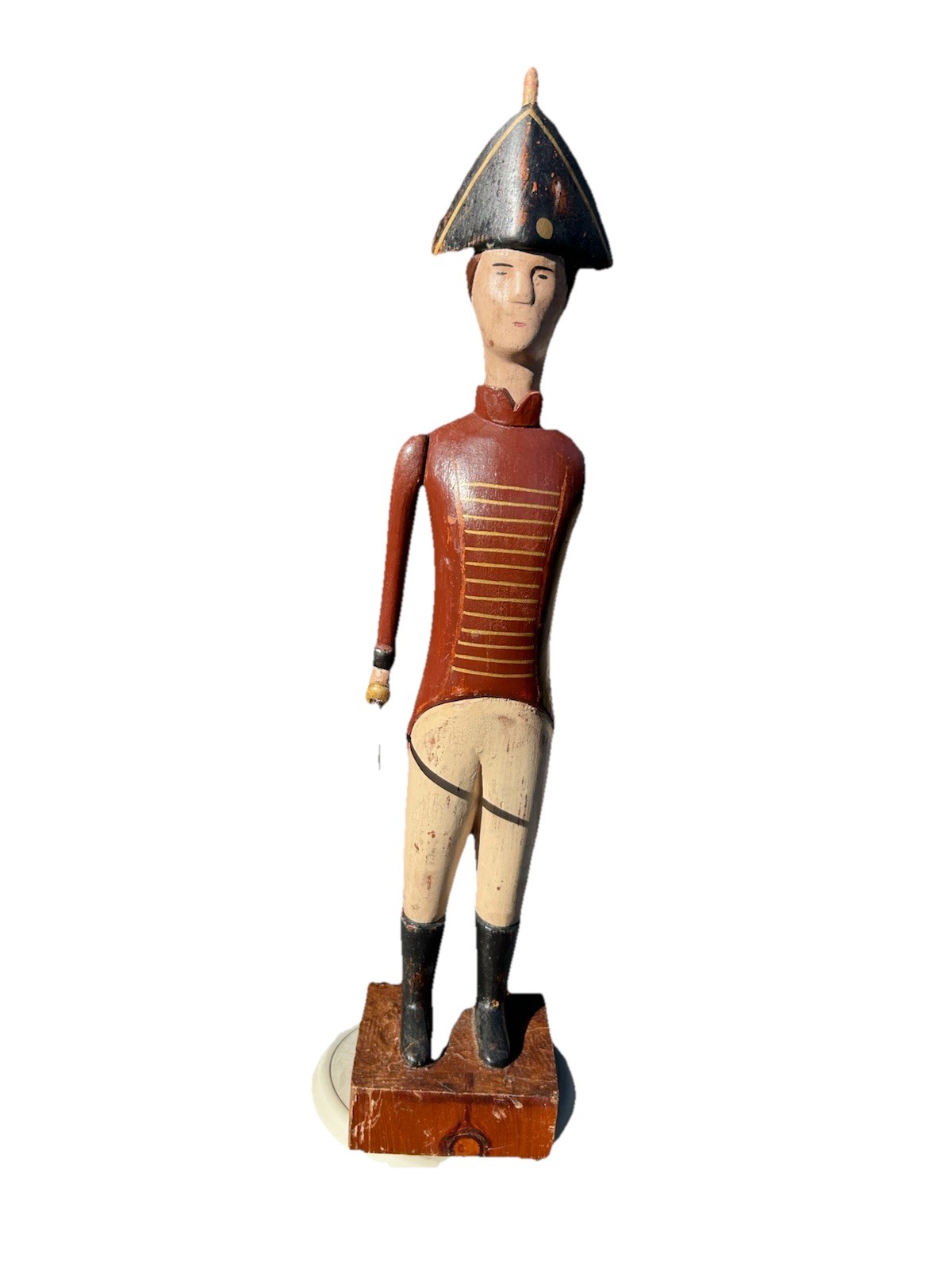 Antique Wooden Folk Art Soldier Missing One Arm