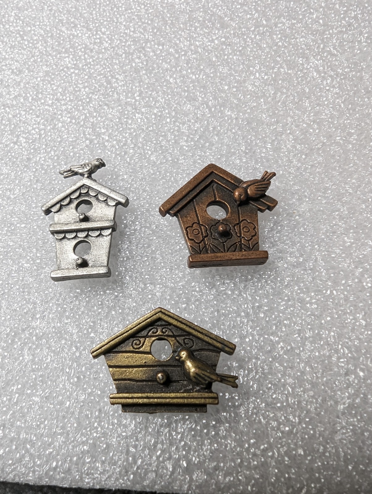 Vintage Jonette Jewelry Lot Of 3 Three Lapel Pins Birdhouse Signed