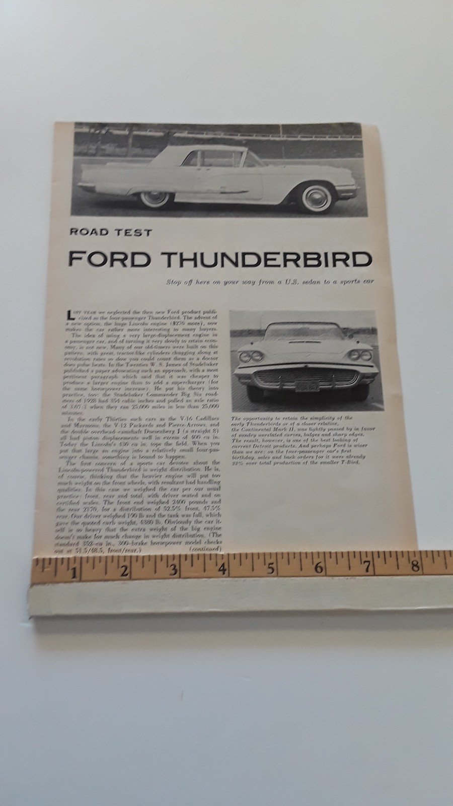 1959 FORD THUNDERBIRD ORIGINAL 1959 ARTICLE