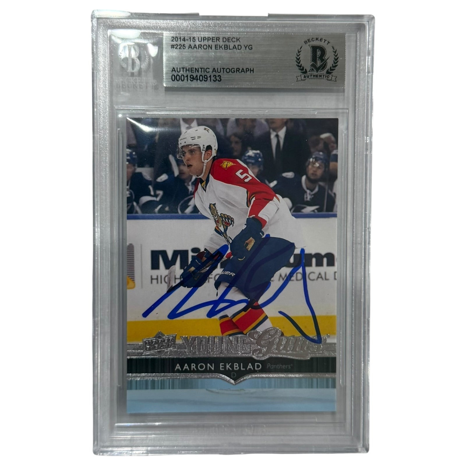 Aaron Ekblad Autographed 2014-15 Upper Deck Young Guns #225 Rookie Card - Becket Aaron Ekblad Autographed 2014-15 Upper Deck Young Guns #225 Rookie Card - Becket