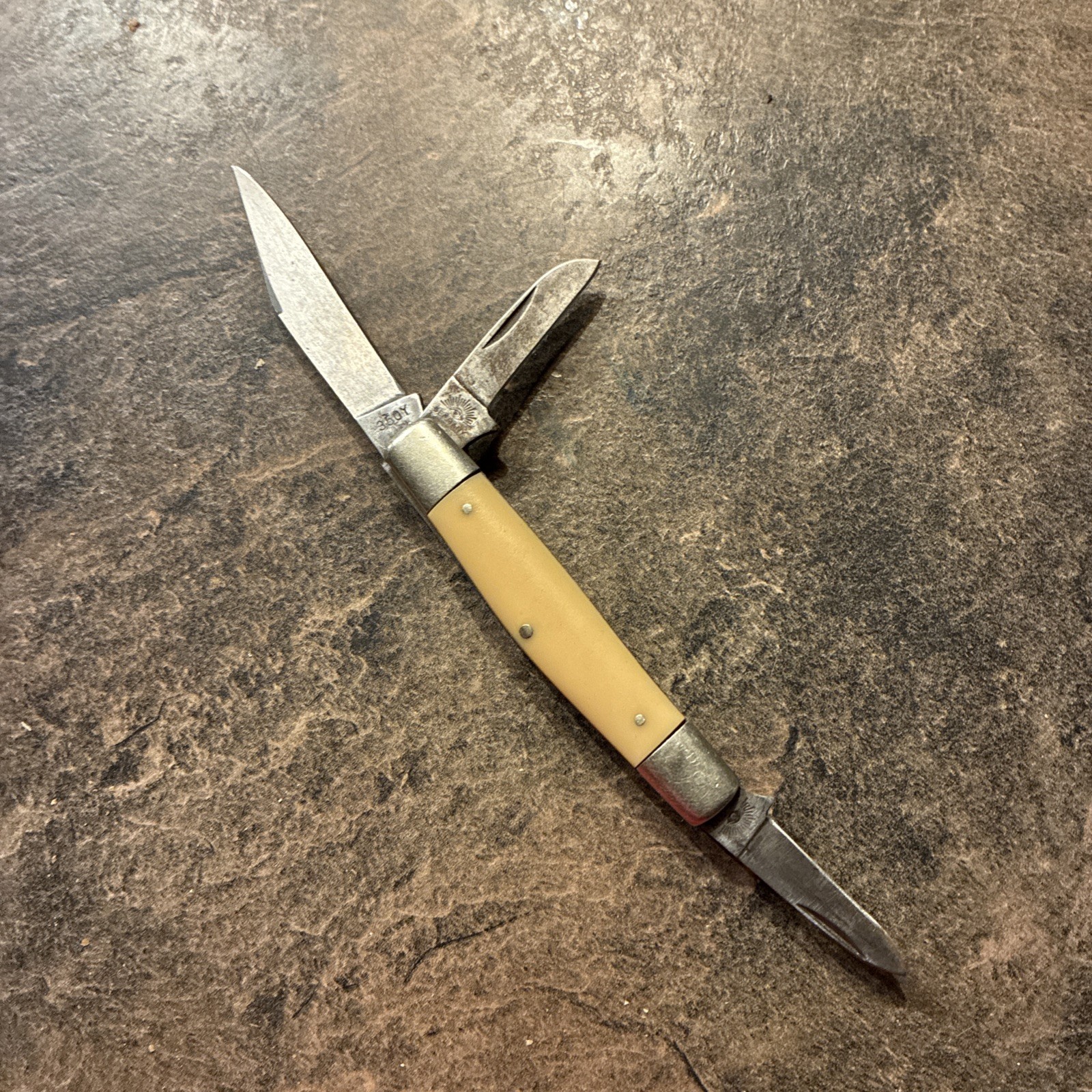 Vintage Schlieper Solingen Germany Vintage 3-Blade Pocketknife German Eye 350Y