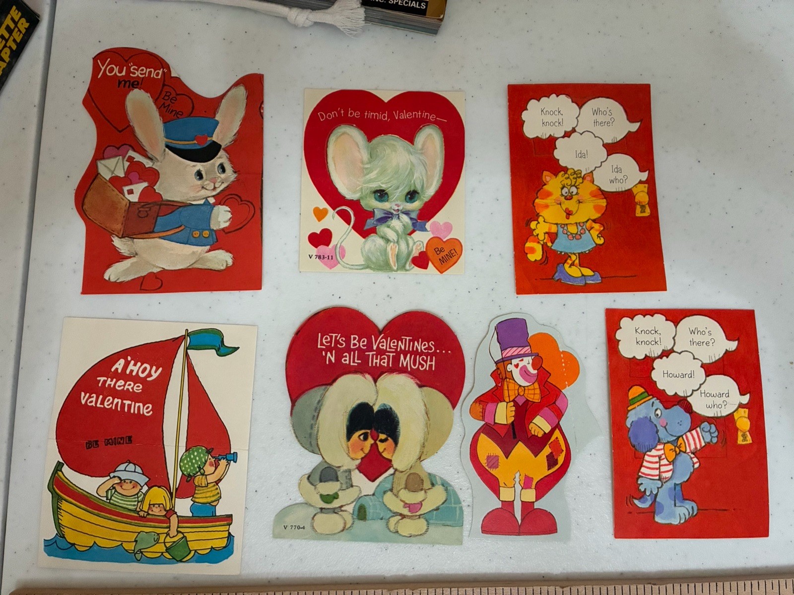Lot of 7 Vintage 1970’s Valentine’s Day student exchange junk journal scrapbook