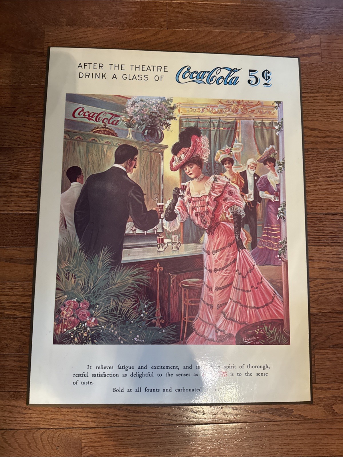 Vintage Coca Cola After The Theatre Wood Framed Wall Art