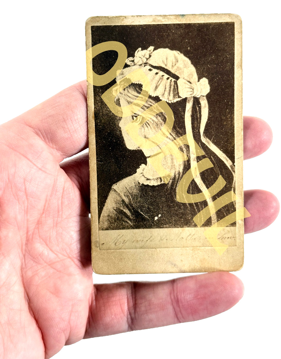 1890s My Wife Mother in Law Illusion Goebel Photo Studio St Charles MO cdv photo