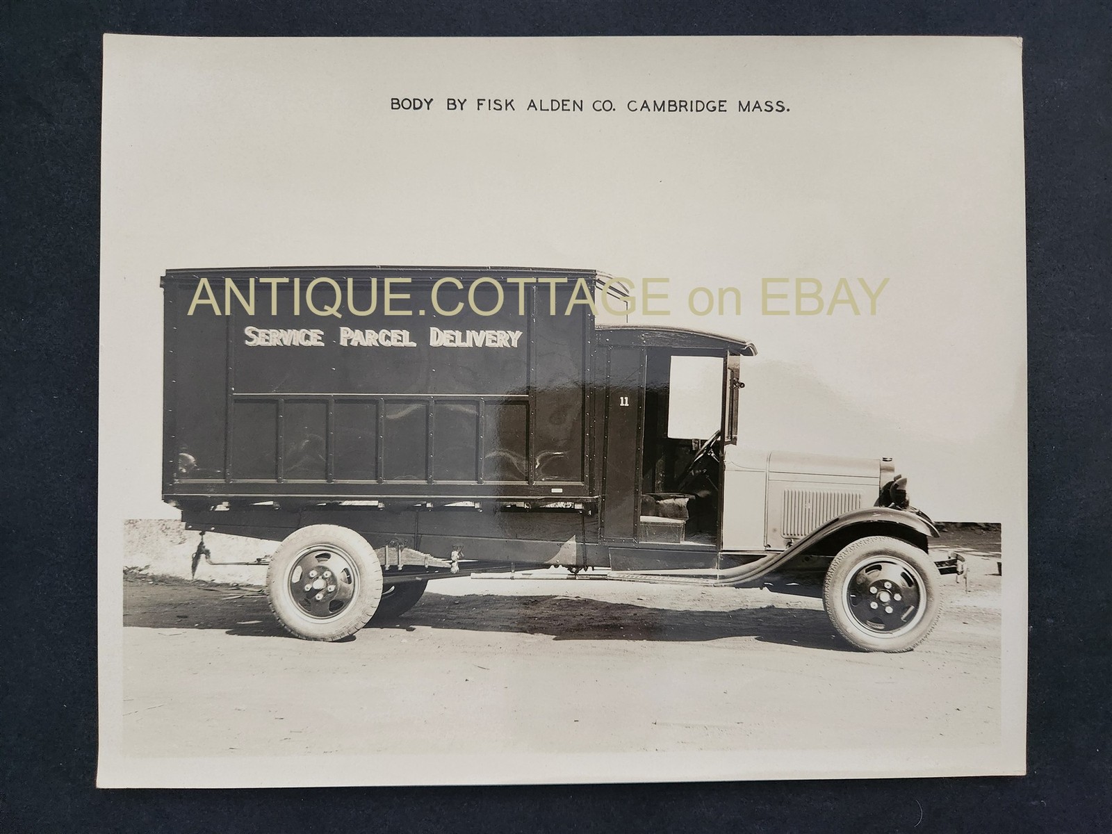 1920s antique TRUCK PHOTO cambridge ma FISK ALDEN CO SERVICE PARCEL DELIVERY