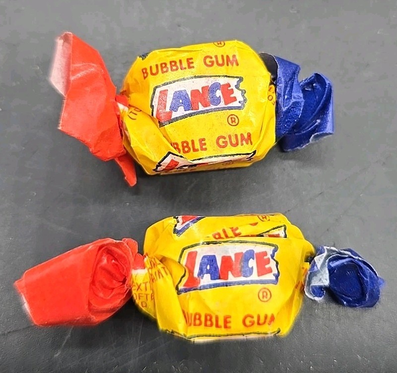 2 Vintage 1983 Lance Bubble Gum Pieces 2” Rare
