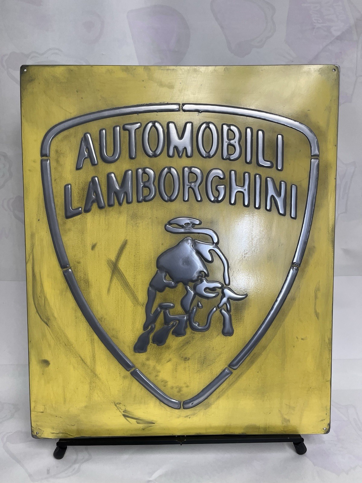 Lamborghini Vintage Garage Metal Sign 20x24” Handmade Cast Aluminum Relief •