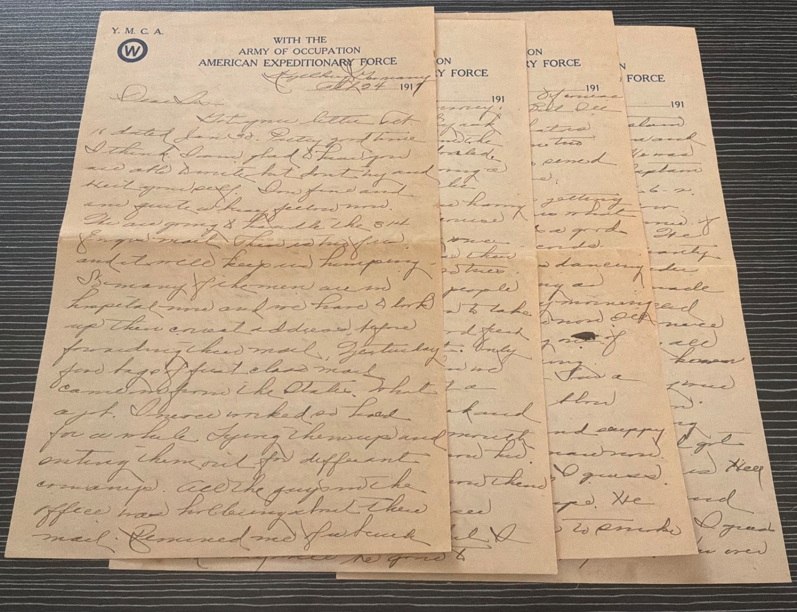 1919 WWI AEF letter Army of Occupation  Co C 314 Engineers Germany 1919 APO 761.