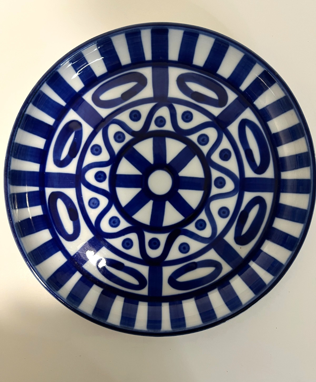 Dansk Arabesque Salad  Plate Blue White 8 Inches