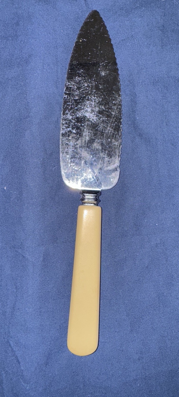 Vintage Sheffield Stainless Steel Pie Cake Server Serrated Blade Cream Handle